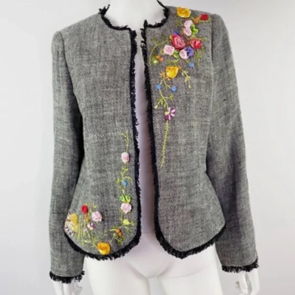 Rickie Freeman for Teri Jon Floral Embroidered Blazer - Picture 2 of 7